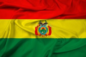 Waving Flag of Bolivia with Coat of Arms